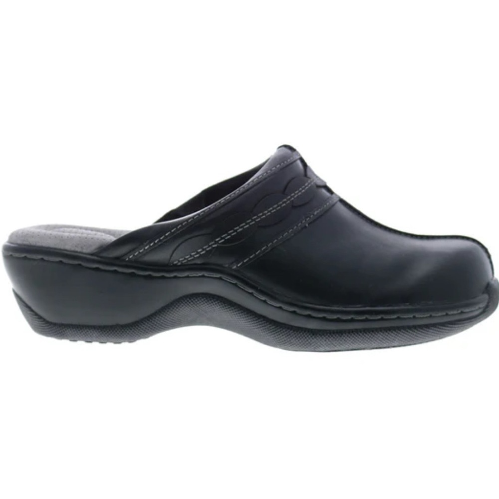 SoftWalk Abby Black Leather Comfort Clog Slip-On Narrow 9N Women